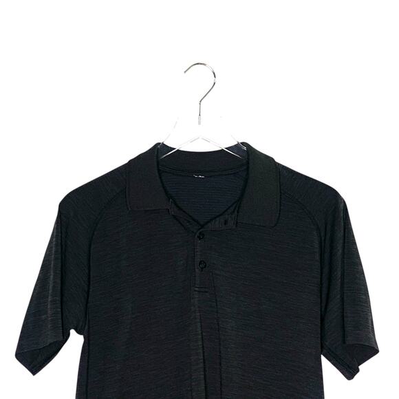 Lululemon M Mens Metal Vent Tech Polo Shirt Dark Heathered Gray Golf Active - Picture 3 of 7